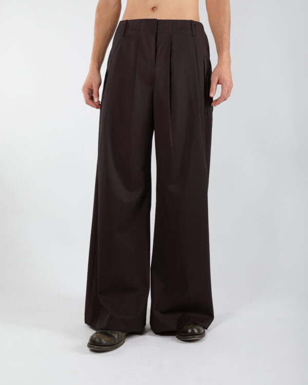 PLEATED MERINO PANTS